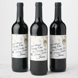 Rótulo De Garrafa De Cerveja Aniversário Feliz 21 Personalizado