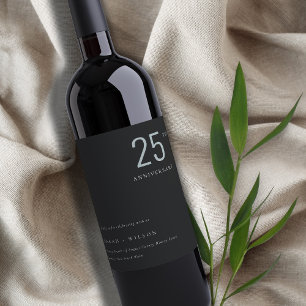 Rótulo De Garrafa De Cerveja Aniversário mínimo de preto negro a qualquer ano