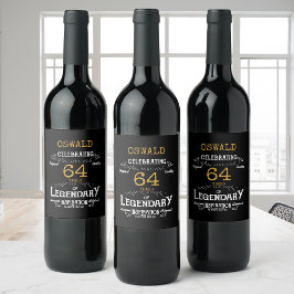 Rótulo De Garrafa De Cerveja Aniversário negro Dourado