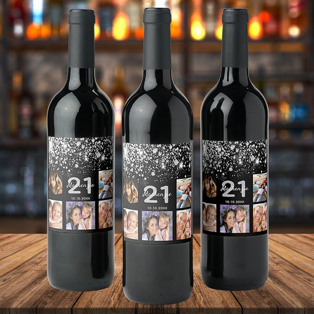 Rótulo De Garrafa De Cerveja Aniversário personalizado fotografar cintilação ne (Criador carregado)