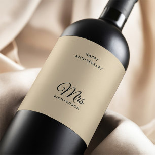 Rótulo De Garrafa De Cerveja Aniversário personalizável de casamento da Sra. Su