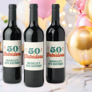 Rótulo De Garrafa De Cerveja Aniversário Vintage Retro 50 e Fabuloso