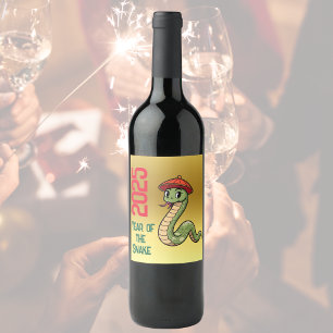 Rótulo De Garrafa De Cerveja Ano da cobra chinesa do Cobra de 2025 Ano Novo