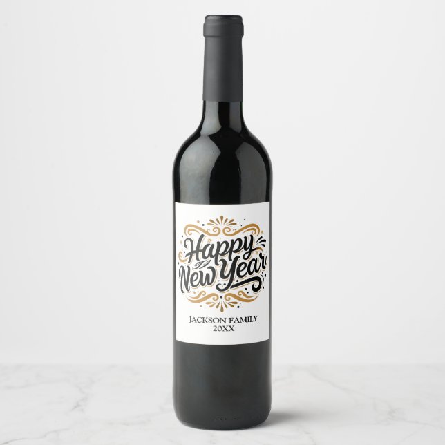 Rótulo De Garrafa De Cerveja Ano Novo Personalizado (Frente)