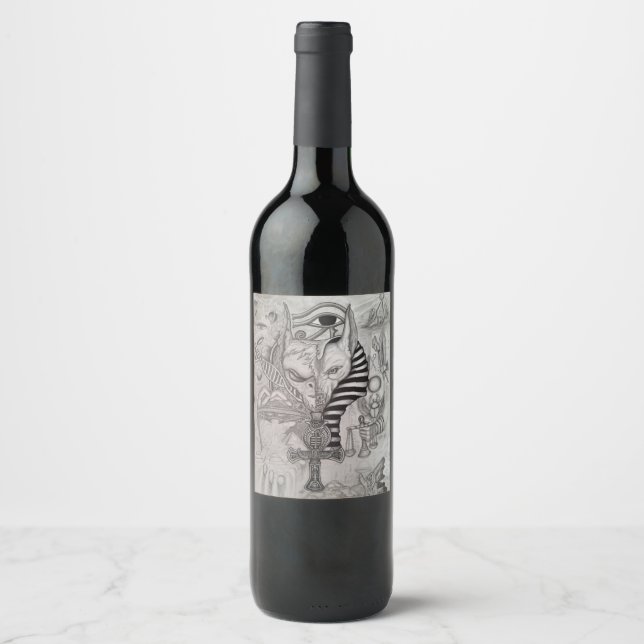 Rótulo De Garrafa De Cerveja Antigos Alienígenas, Anúbis (Frente)