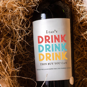 Rótulo De Garrafa De Cerveja Anúncio do Bebê do Retro Vintage Não posso beber