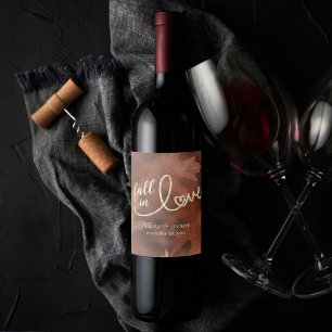 Rótulo De Garrafa De Cerveja Apaixonado pelo outono Casamento Laranja Queimad