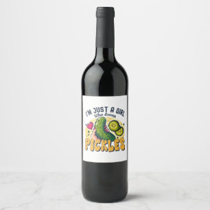 Rótulo De Garrafa De Cerveja Apenas Uma Garota Que Ama Picles - Vegan Engraçado