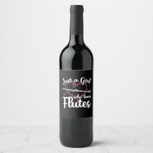 Rótulo De Garrafa De Cerveja Apenas Uma Menina Que Ama Flutes