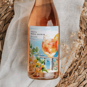 Rótulo De Garrafa De Cerveja Aperol Spritz Amalfi Chá de Noiva