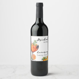 Rótulo De Garrafa De Cerveja Aperol Spritz Laranja Chá de Noiva Moderno