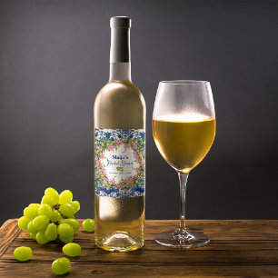 Rótulo De Garrafa De Cerveja Aquarela Costa Amalfitana Limões Rosa Chá de Bebê