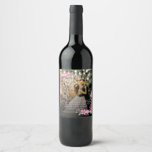 Rótulo De Garrafa De Cerveja Aquarela Elegante 1 Foto Natal Rosa Chapado 