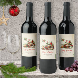 Rótulo De Garrafa De Cerveja Aquarela Escandinava Deixa Feliz Natal