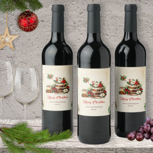 Rótulo De Garrafa De Cerveja Aquarela Escandinava Deixa Feliz Natal