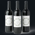 Rótulo De Garrafa De Cerveja Aquarela eucalyptus elegante festa de casamento a<br><div class="desc">Aquarela eucalipto elegante festa de casamento verde favorece o rótulo do vinho de decoração. Parte de uma suite de casamento completa</div>