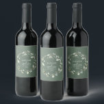 Rótulo De Garrafa De Cerveja Aquarela eucalyptus elegante festa de casamento a<br><div class="desc">Aquarela eucalipto elegante festa de casamento verde favorece o rótulo do vinho de decoração. Parte de uma suite de casamento completa</div>