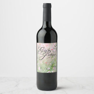 Rótulo De Garrafa De Cerveja Aquarela floral personalizada Aproveite a Viagem