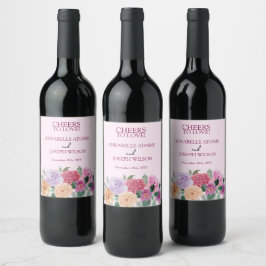Rótulo De Garrafa De Cerveja aquarelas Florais Botânica Moderna Casamento