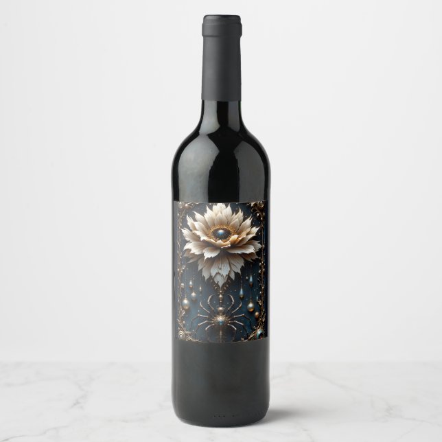 Rótulo De Garrafa De Cerveja Aranha de Casamento – Guardiã do Florescer da Lua. (Frente)