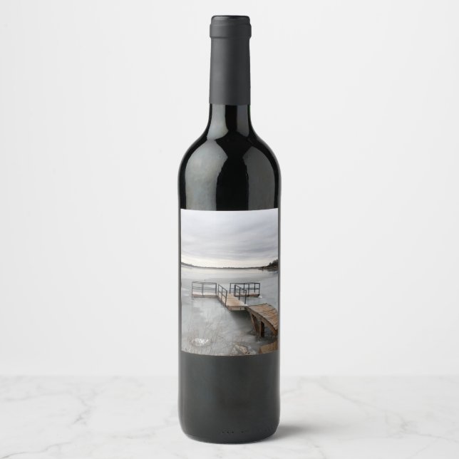 Rótulo De Garrafa De Cerveja Arca de lago congelada (Frente)