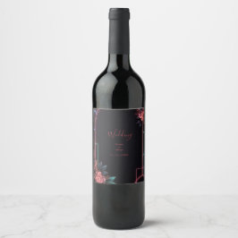 Rótulo De Garrafa De Cerveja Arco de Casamento Floral Neon Romântico Brilho