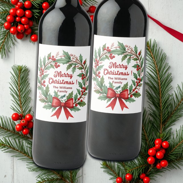 Rótulo De Garrafa De Cerveja Arco Vermelho de Wreath em Berries (Criador carregado)