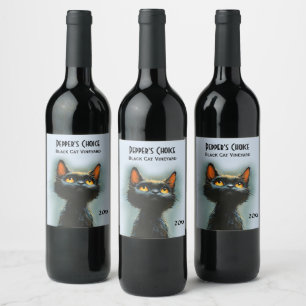 Rótulo De Garrafa De Cerveja Áreas de Texto de Cat 3 Preto Encantado