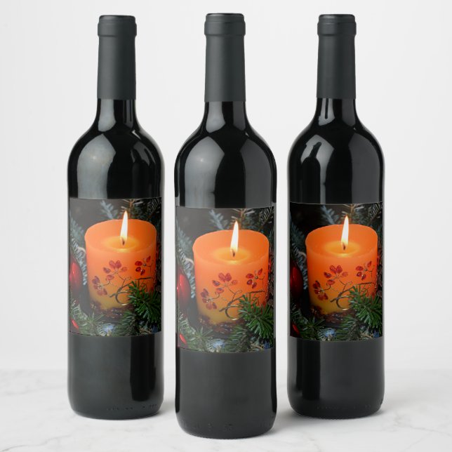 Rótulo De Garrafa De Cerveja Arranjo de Velas de Natal (Garrafas)
