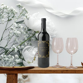 Rótulo De Garrafa De Cerveja Art Deco Glamorous Dourado a Preto