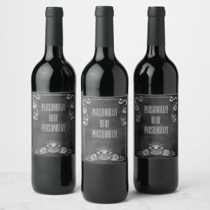 Rótulo De Garrafa De Cerveja Art nouveau suede parece cinza elegante e prata