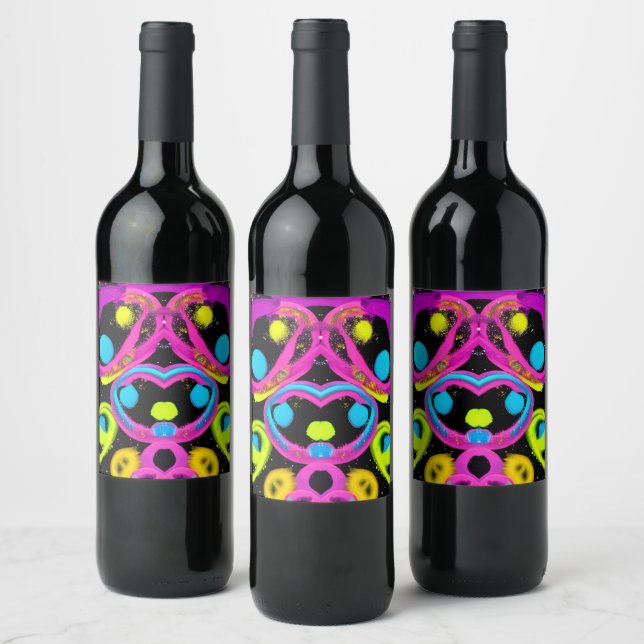 Rótulo De Garrafa De Cerveja arte abstrata brilhante (Garrafas)