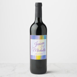 Rótulo De Garrafa De Cerveja Arte Abstrata Violeta e Raio Dourado