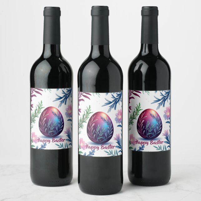 Rótulo De Garrafa De Cerveja Arte Botânica de Ovo de Páscoa Elegante (Garrafas)
