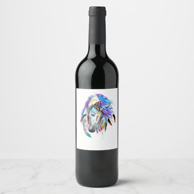 Rótulo De Garrafa De Cerveja Arte de Cavalo (Frente)