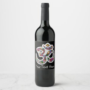 Rótulo De Garrafa De Cerveja Arte do Símbolo Floral Namaste
