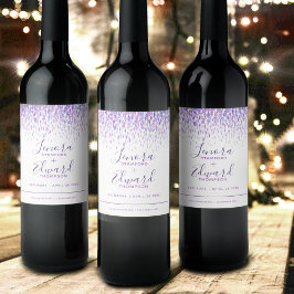 Rótulo De Garrafa De Cerveja Arte moderna cascata de chuveiro roxo cascata