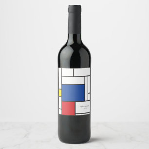 Rótulo De Garrafa De Cerveja Arte Moderna De Stijl Geométrica Minimalista Mondr