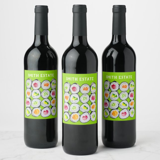 Rótulo De Garrafa De Cerveja Arte para ilustração de sushi (Garrafas)