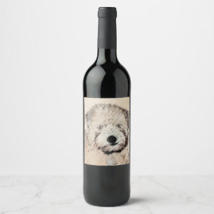 Rótulo De Garrafa De Cerveja Arte Wheaten Macio-Revestida do cão da pintura do