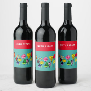 Rótulo De Garrafa De Cerveja Artes coloridas de lanternas chinesas