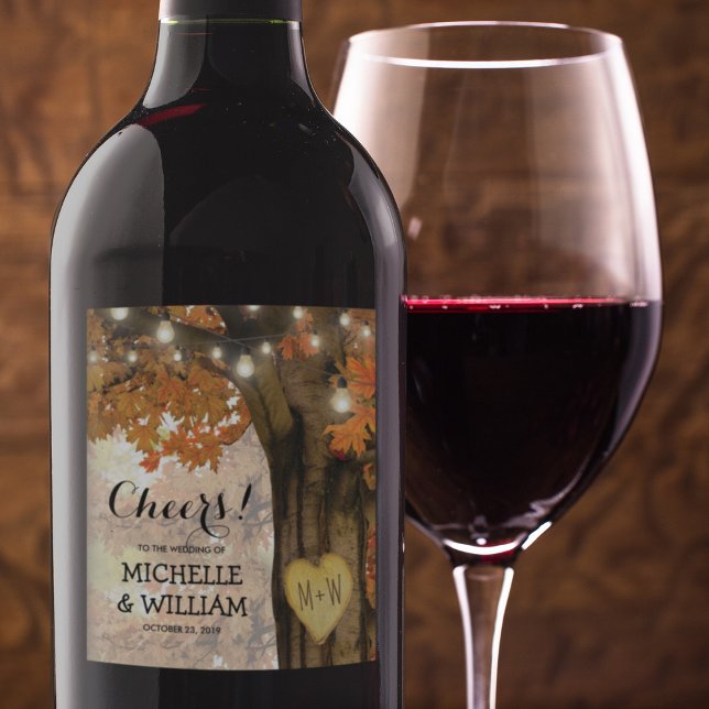 Rótulo De Garrafa De Cerveja Ártico outono de Árvore Anima ao Casamento (Criador carregado)