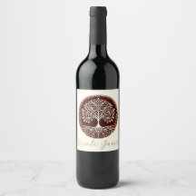 Árvore da Vida Rústica Vermelho Escuro Casamento C