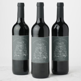 Rótulo De Garrafa De Cerveja Árvore de Natal Alemã Vintage