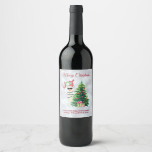 Rótulo De Garrafa De Cerveja Árvore de Natal legal do lama   com presentes