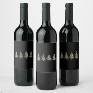 Rótulo De Garrafa De Cerveja Árvore de Natal Presente de Férias Inverno