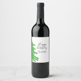 Rótulo De Garrafa De Cerveja Árvore de Natal verde feliz aniversário Dezembro i