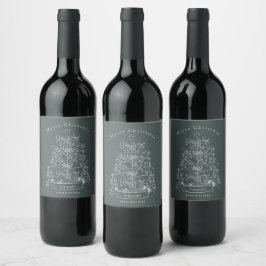 Rótulo De Garrafa De Cerveja Árvore natais vintages