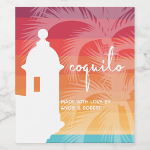 Rótulo De Garrafa De Cerveja Árvore Palm Coquito