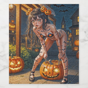 Rótulo De Garrafa De Cerveja Assassino de balas de Halloween e Vixen pintado pe
